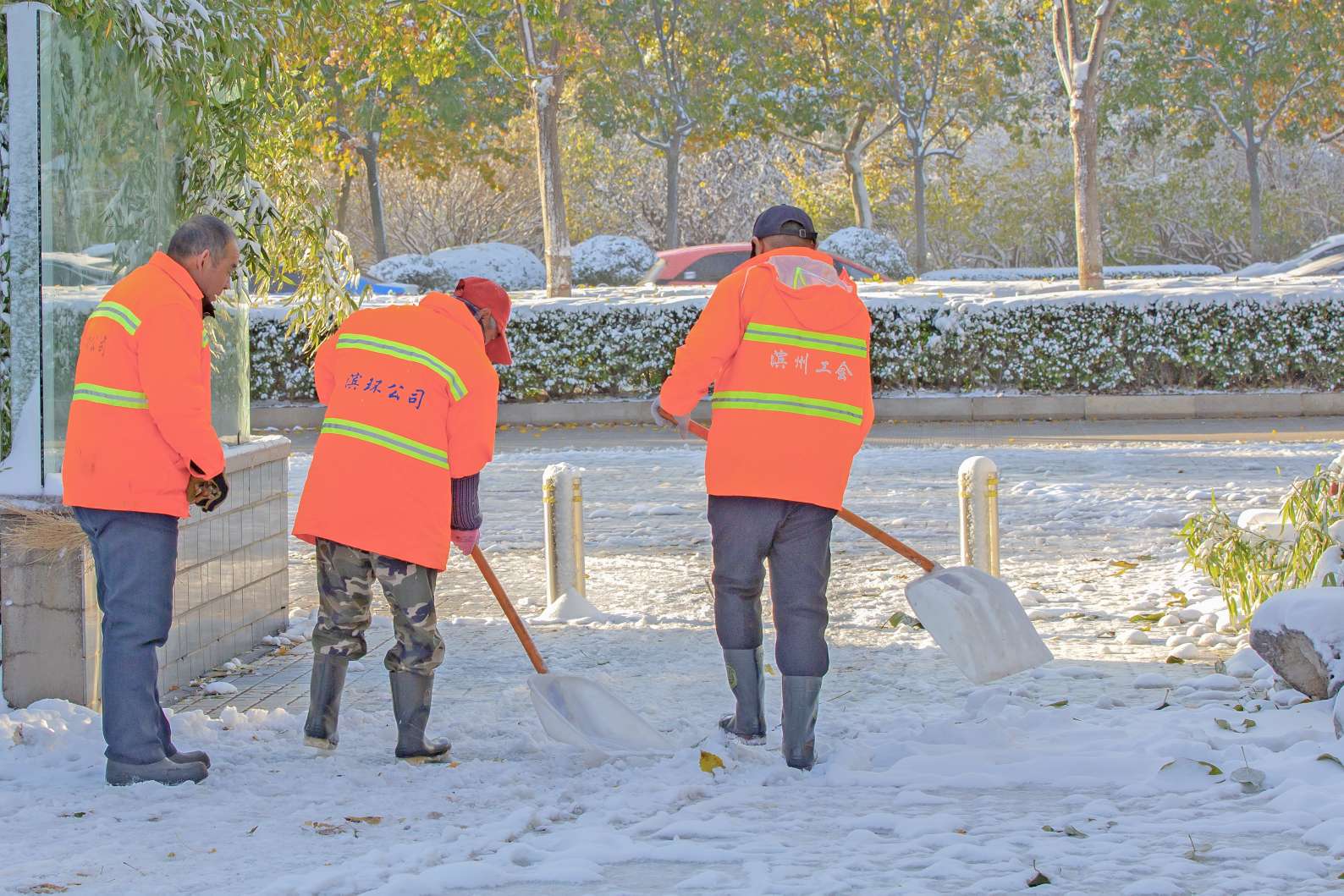 冰天雪地环卫工