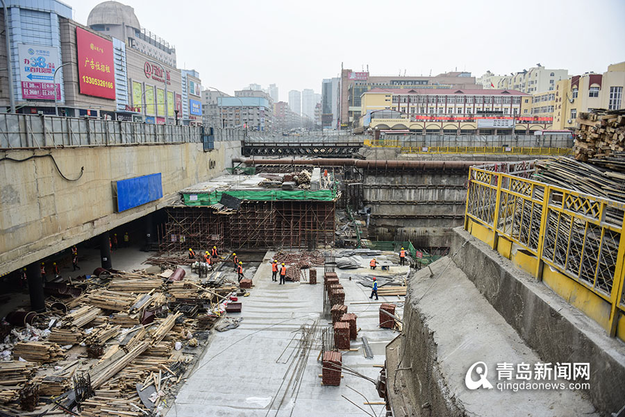 青島地鐵2號線西段建設已整體進入衝刺階段,臺東站預計4月底將實現